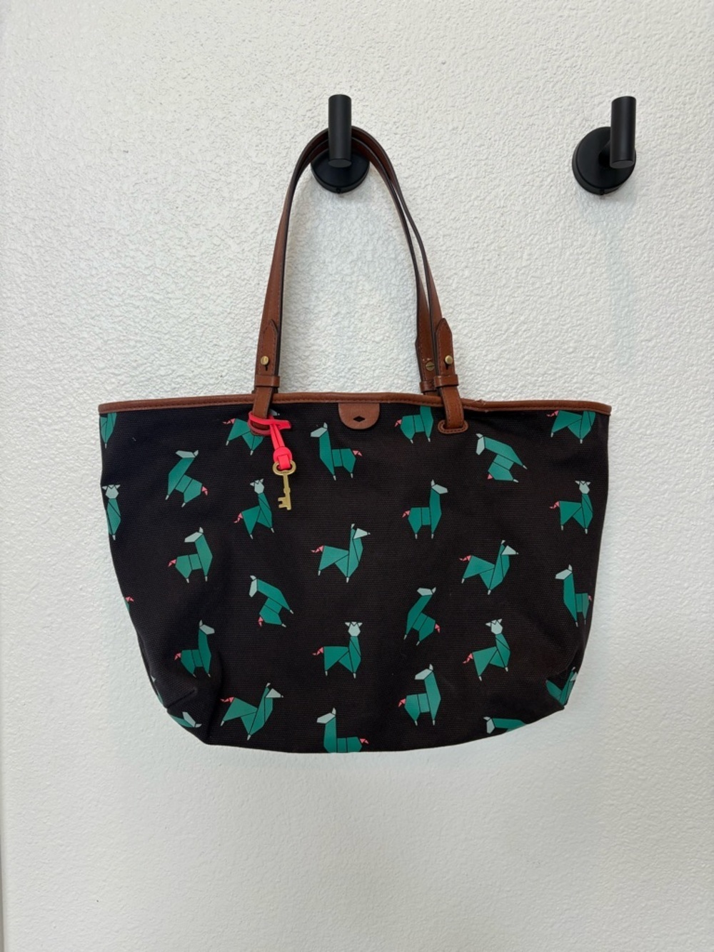 Fossil Rachel Tote with Wallet- Origami Llama Print